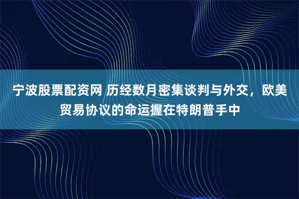 宁波股票配资网 历经数月密集谈判与外交，欧美贸易协议的命运握在特朗普手中